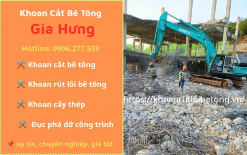Đục phá bê tông bằng xe cơ giới tại TPHCM thi công nhanh chóng