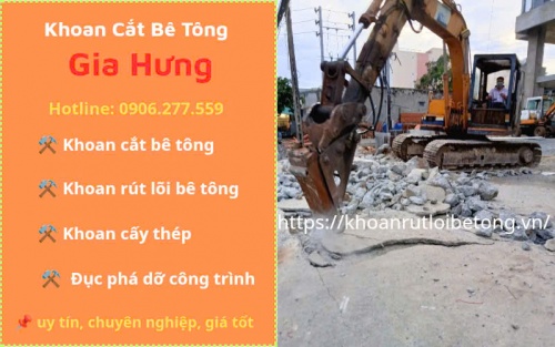 Đục phá bê tông bằng xe cơ giới tại Bình Dương giá rẻ