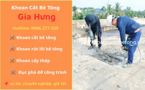 Đục phá bê tông tại-khu công nghiệp Vsip Bình Dương, giá rẻ