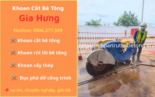 Khoan cắt bê tông tại Bàu Bàng uy tín, chuyên nghiệp