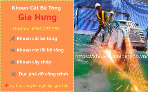 Khoan cắt bê tông tại khu công nghiệp Sóng Thần uy tín, chuyên nghiệp