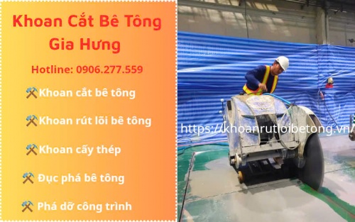 Khoan cắt bê tông tại khu công nghiệp Vsip Bình Dương uy tín