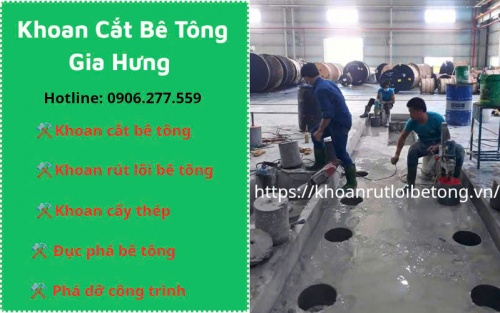 Khoan rút lõi bê tông tại Long An uy tín, chuyên nghiệp