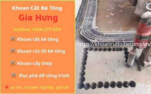 Khoan rút lõi bê tông tại khu công nghiệp Sóng Thần chuyên nghiệp