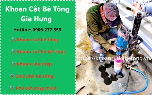 Khoan rút lõi bê tông TPHCM thi công chuyên nghiệp