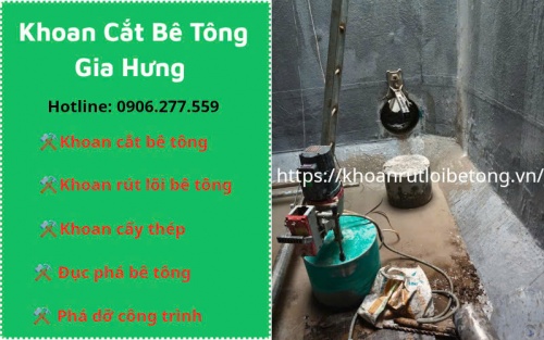 Khoan rút lõi sàn, đà, tường, vách bê tông tại Đồng Nai chuyên nghiệp