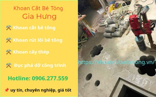 Khoan rút lõi sàn nền bê tông cốt thép tại quận 2