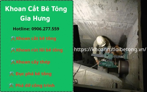 Khoan rút lõi xuyên sàn, nền, tường, vách, đà bê tông tại Quận Gò Vấp uy tín