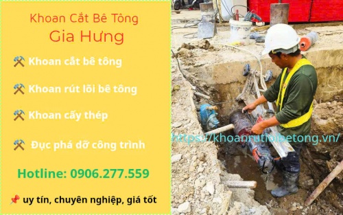 Khoan rút lõi xuyên tường, đà, vách, dầm bê tông quận 3 chuyên nghiệp