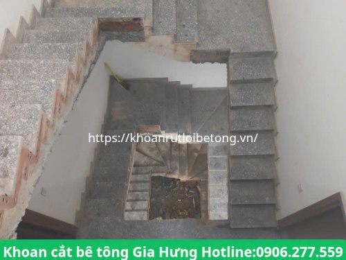 Cắt đục cầu thang làm cầu thang máy tphcm thi công nhanh chóng