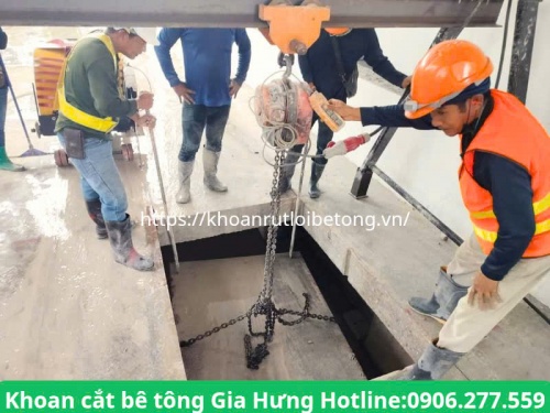 Cắt sàn, cắt cầu thang bộ làm thang máy tại Long An chuyên nghiệp
