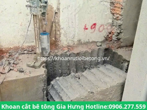 Khoan rút lõi bê tông tại củ chi thi công chính xác