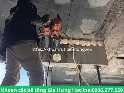 Khoan rút lõi bê tông tại nhơn trạch thi công nhanh chóng