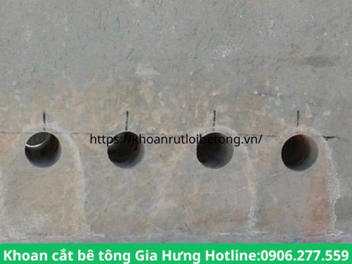 Thi công khoan rút lõi xuyên tường dầm đà bê tông tại bàu bàng thợ giỏi