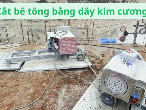 Cắt bê tông bằng dây kim cương