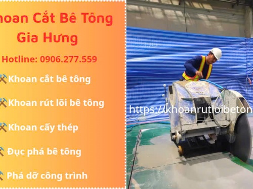 Khoan cắt bê tông tại khu công nghiệp Sóng Thần