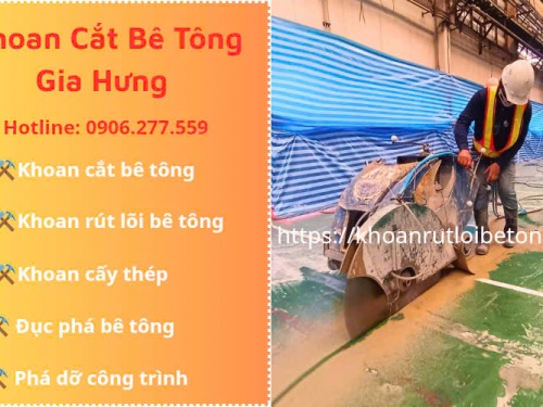 Khoan cắt bê tông khu công nghiệp Vsip Bình Dương