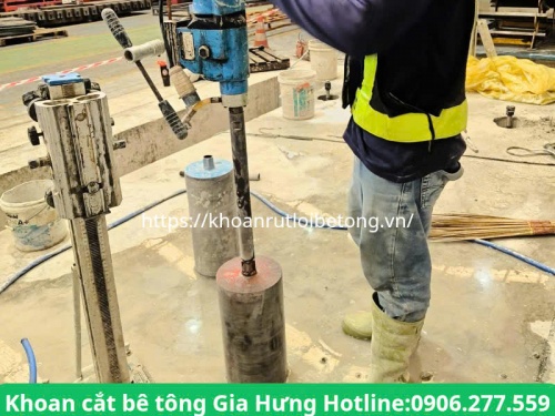 Khoan rút lõi bê tông tại Bàu Bàng