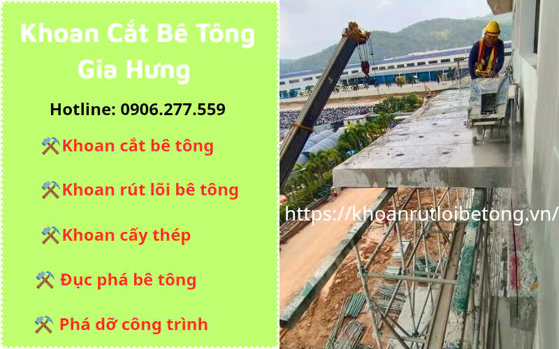 Khoan cắt bê tông sàn, nền nhà xưởng tại Bình Dương uy tín, chuyên nghiệp