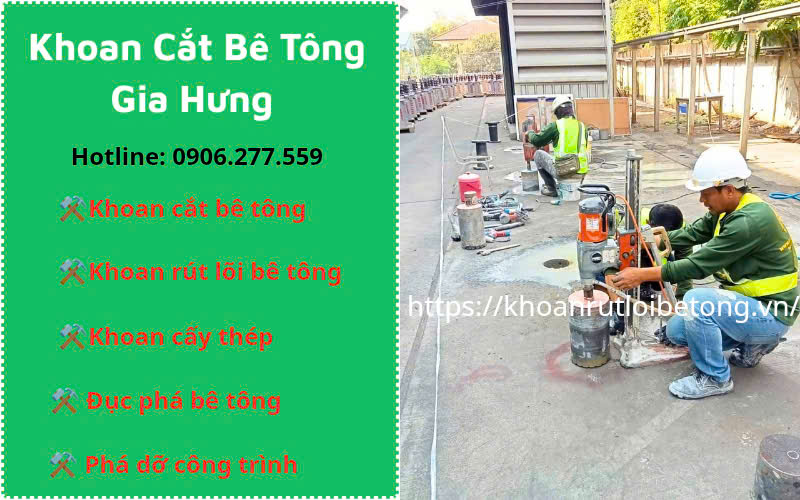 Khoan rút lõi bê tông Bình Dương chuyên nghiệp