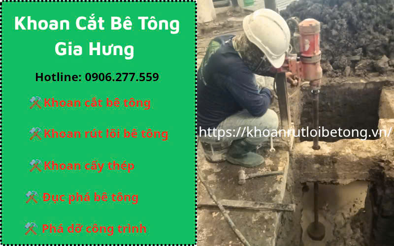 Khoan rút lõi bê tông tại Tân Uyên Bình Dương uy tín